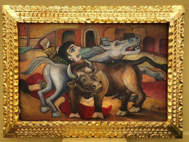 PABLO PICASSO OLEO SOBRE LIENZO FIRMADO Y ENMARCADO Oil Canvas Animals