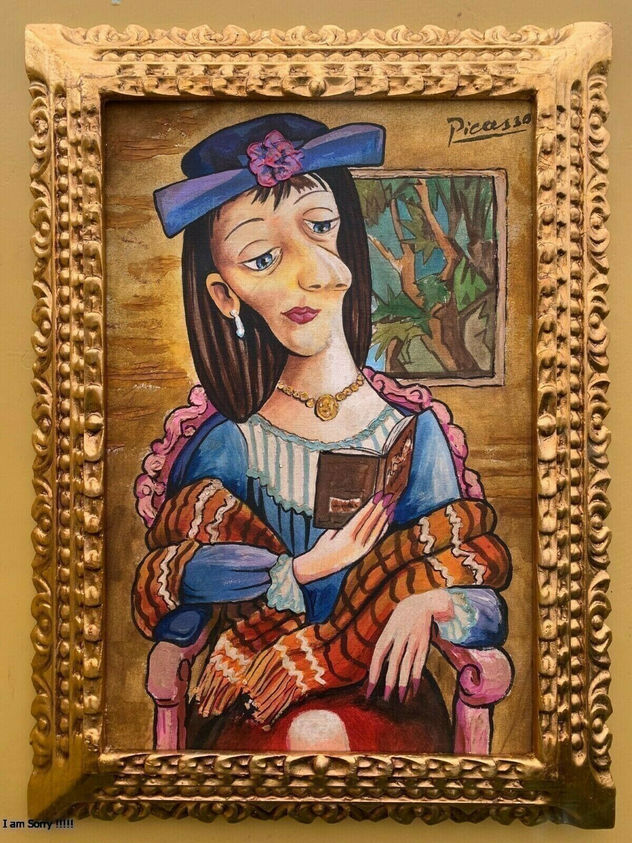 PABLO PICASSO OLEO SOBRE LIENZO FIRMADO Y ENMARCADO