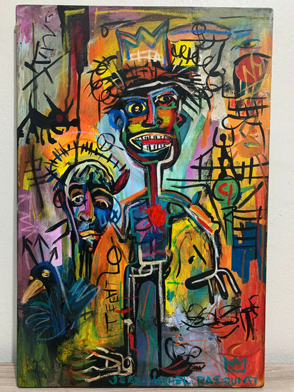 JEAN MICHAEL BASQUIAT OLEO SOBRE LIENZO FIRMADO Óleo Lienzo Otros