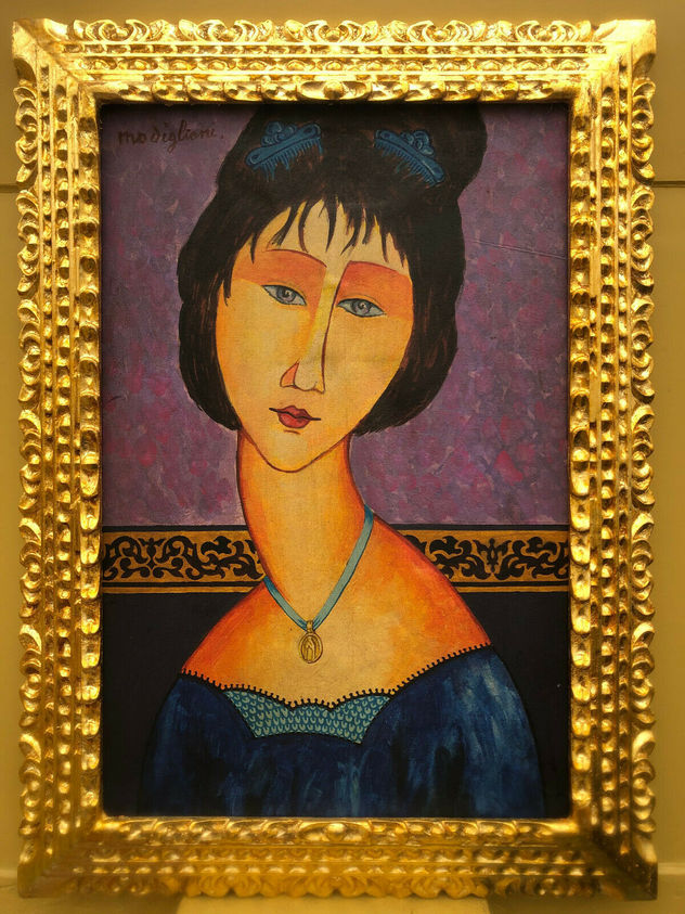 AMEDEO MODIGLIANI OLEO SOBRE LIENZO FIRMADO Y ENMARCADO
