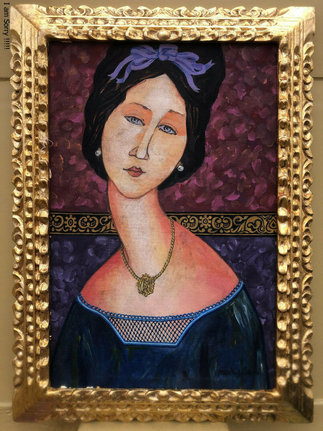 AMEDEO MODIGLIANI OLEO SOBRE LIENZO FIRMADO Y ENMARCADO