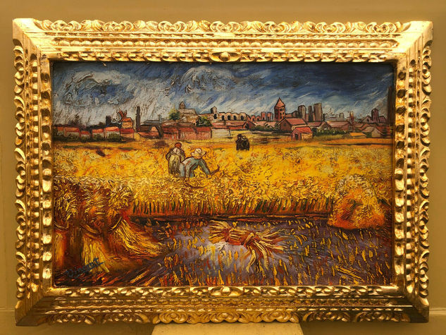 VINCENT VAN GOGH OLEO SOBRE LIENZO FIRMADO Y ENMARCADO Óleo Lienzo Paisaje