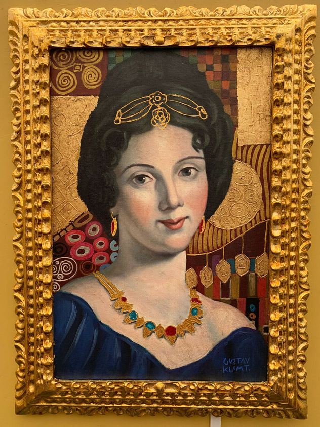 GUSTAV KLIMT OLEO SOBRE LIENZO FIRMADO Y ENMARCADO