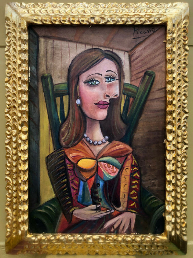 PABLO PICASSO OLEO SOBRE LIENZO FIRMADO Y ENMARCADO