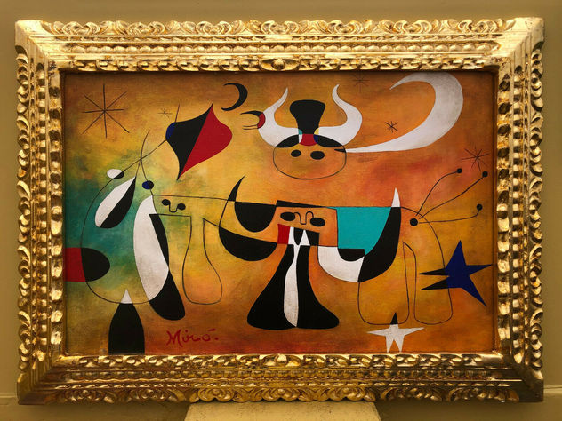 JOAN MIRO OLEO SOBRE LIENZO FIRMADO Y ENMARCADO