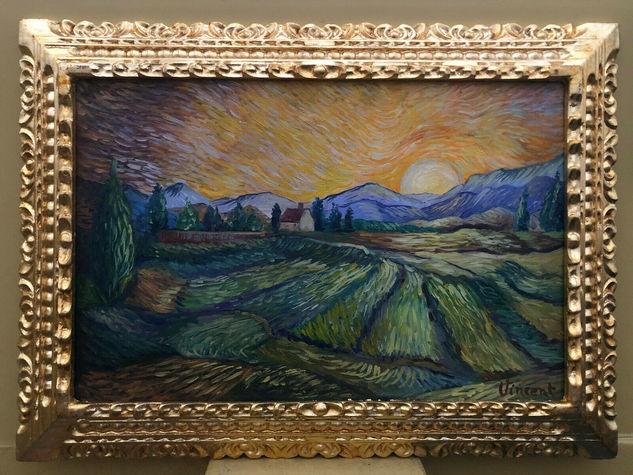 VINCENT VAN GOGH OLEO SOBRE LIENZO FIRMADO Y ENMARCADO Oil Canvas Landscaping