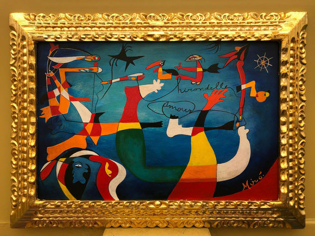 JOAN MIRO OLEO SOBRE LIENZO FIRMADO Y ENMARCADO