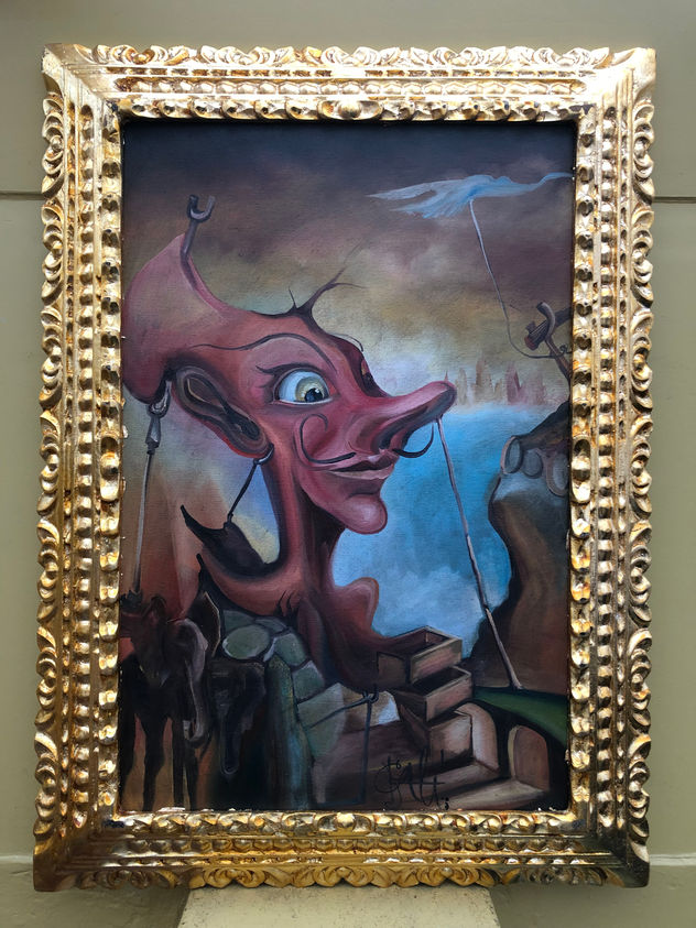 SALVADOR DALI OLEO SOBRE LIENZO FIRMADO Y ENMARCADO