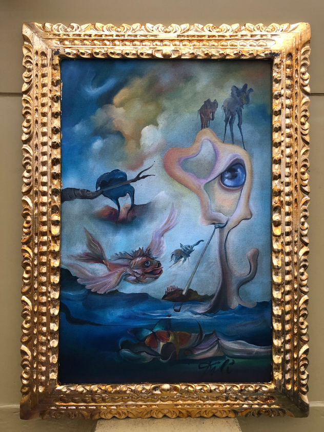 SALVADOR DALI OLEO SOBRE LIENZO FIRMADO Y ENMARCADO