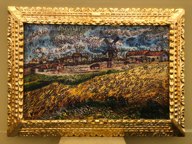 VINCENT VAN GOGH OLEO SOBRE LIENZO FIRMADO Y ENMARCADO Óleo Lienzo Paisaje