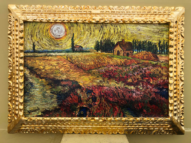 VINCENT VAN GOGH OLEO SOBRE LIENZO FIRMADO Y ENMARCADO Óleo Lienzo Paisaje