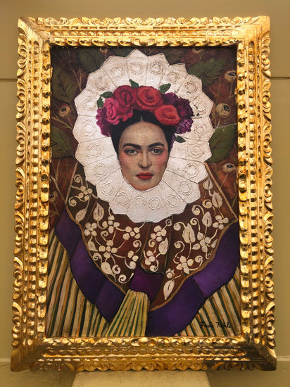 FRIDA KAHLO OLEO SOBRE LIENZO FIRMADO Y ENMARCADO Oil Canvas Portrait