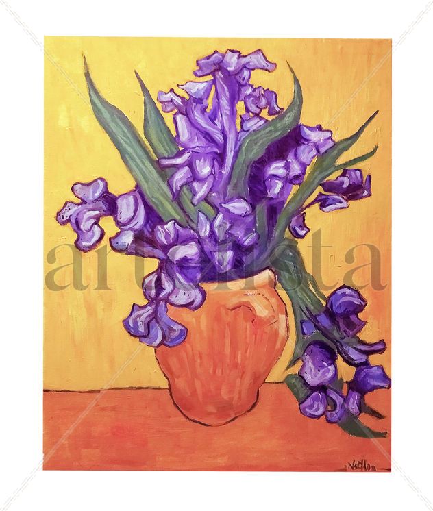 Jarrón estilo Van gogh