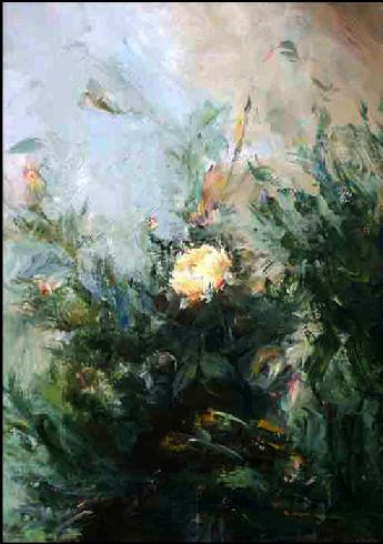 Rosa barroca. Acrylic Canvas Floral Painting