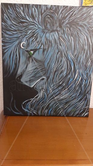 Leon de noche Acrylic Canvas Animals