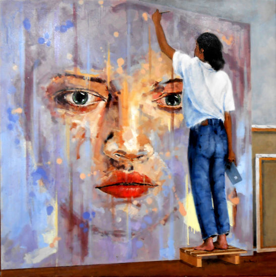 En el estudio 002 2021 Oil Canvas Figure Painting