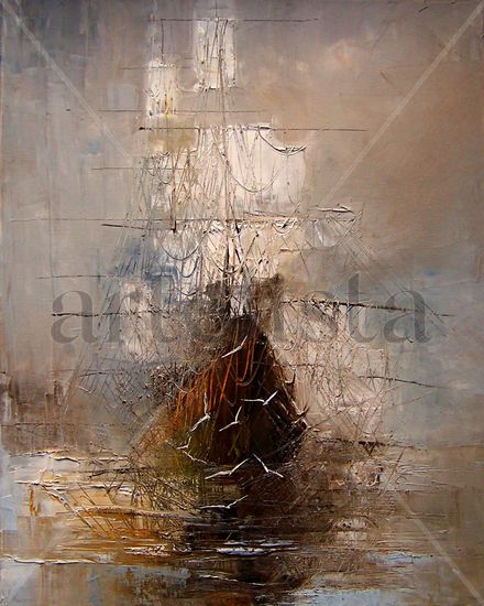 "Mist" Oil Canvas Marine Painting