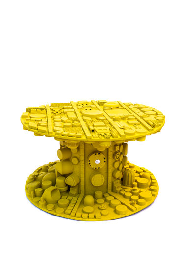 Mustard sim table geometric Mixed Abstract