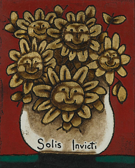 Solis Invicti Acrylic Textile Floral Painting