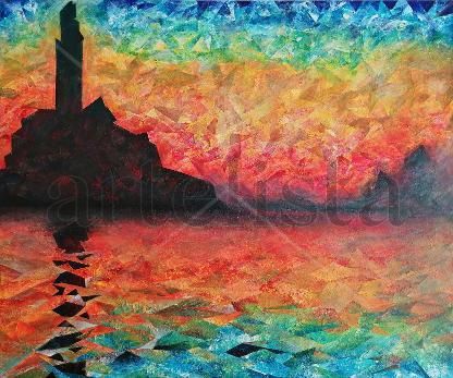 "After San Giorgio Maggiore at Dusk" Acrylic Textile Landscaping