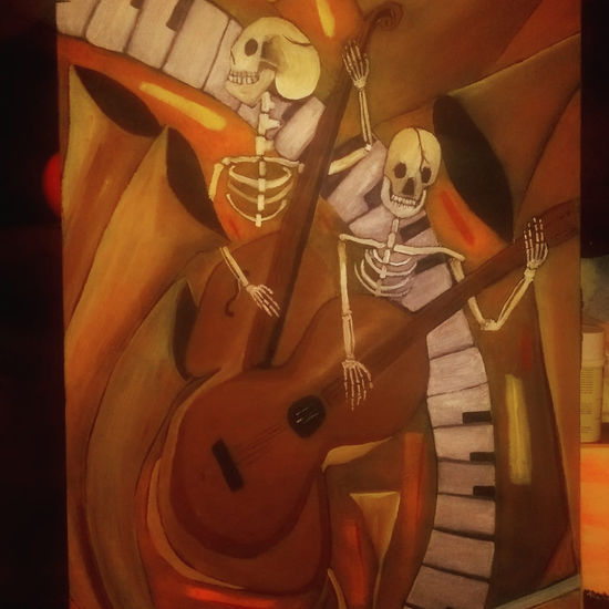 La Fiesta de L a Muerte Oil Others Figure Painting