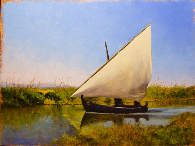 En la  Albufera Oil Panel Marine Painting