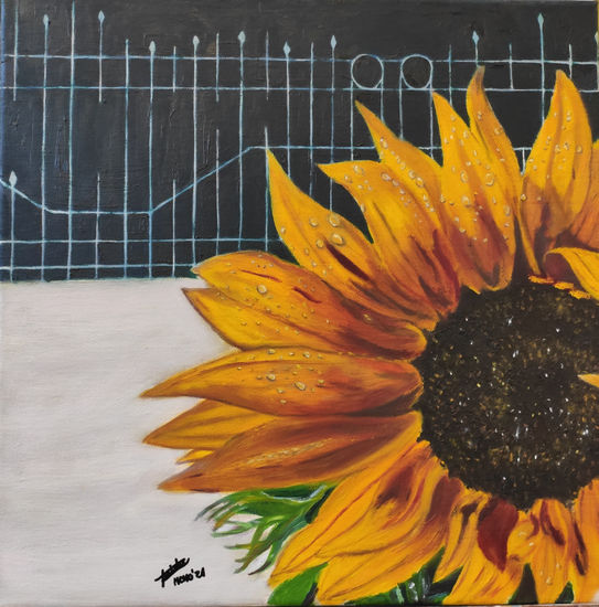 Girasol llora Oil Canvas Floral Painting