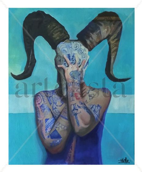 Horns Oil Painting