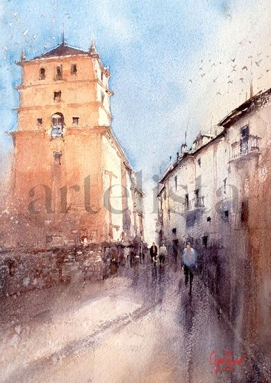 Pueblo de Granada I Acuarela Papel Paisaje