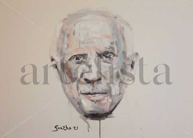 A Picasso Acrylic Canvas Portrait