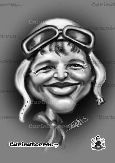 CARICATURA DE AMELIA EARHART 