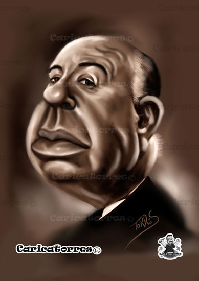 CARICATURA DE ALFRED HITCHCOCK 