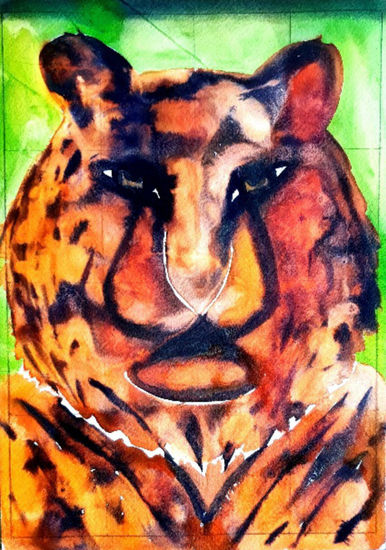 Tigre Watercolour Card Animals