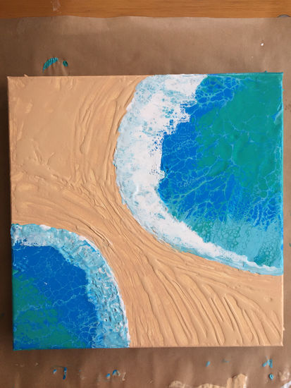 Waikiki Hawai Acrylic Canvas Marine Painting