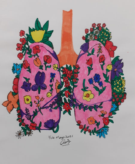 pulmones pintados para imprimir 