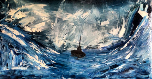 Doomed boat Oil Canvas Marine Painting