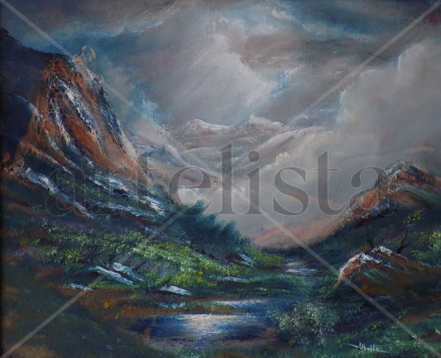 La roca de la disputa Oil Canvas Landscaping