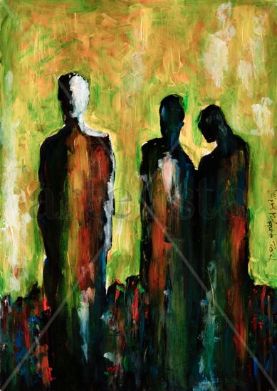 Observadores Cuanticos Acrylic Paper Figure Painting