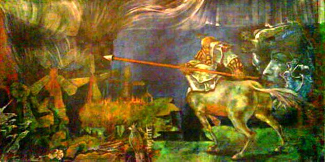 DULCINEA Y EL QUIJOTE DE LA MANCHA I Oil Canvas Landscaping