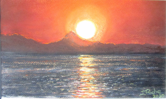 Puesta de sol tras el Mondúver Pastel Papel Marina