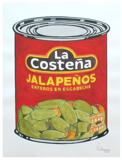 Lata de jalapeños (tributo a Andy Warhol) Acrylic Paper Figure Painting