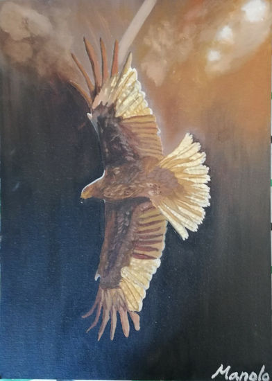 águila 1 Oil Panel Animals