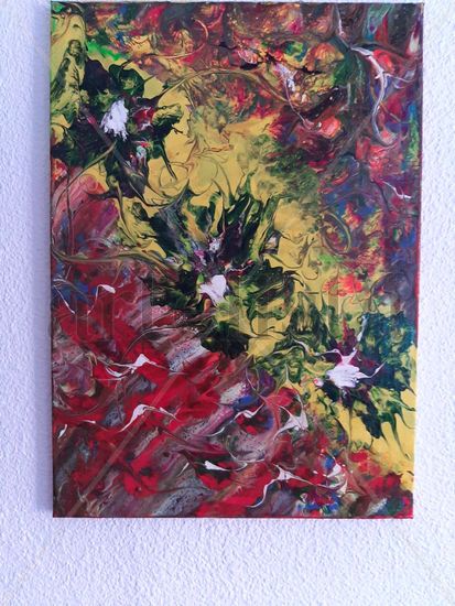 Flores abstracto Acrylic Canvas Floral Painting