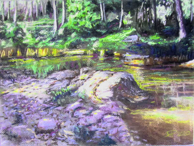 Luces y sombras en el arroyo Pastel Paper Landscaping