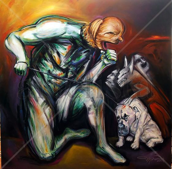 Violencia #2 Oil Canvas Figure Painting