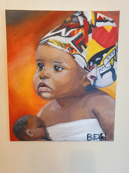 Inocencia africana. Oil Canvas Portrait