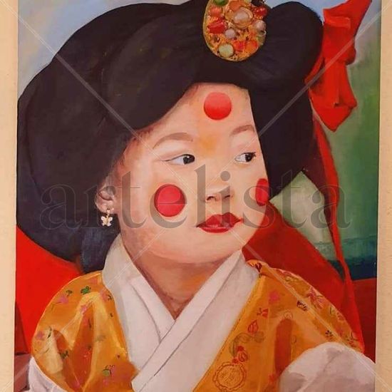 Inocencia japonesa. Oil Canvas Portrait