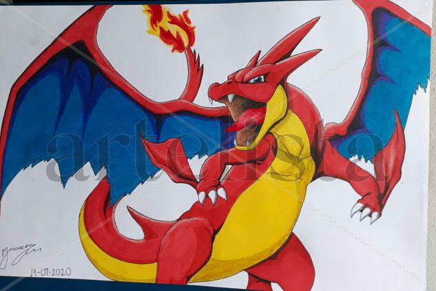 Charizard Y Técnica Mixta