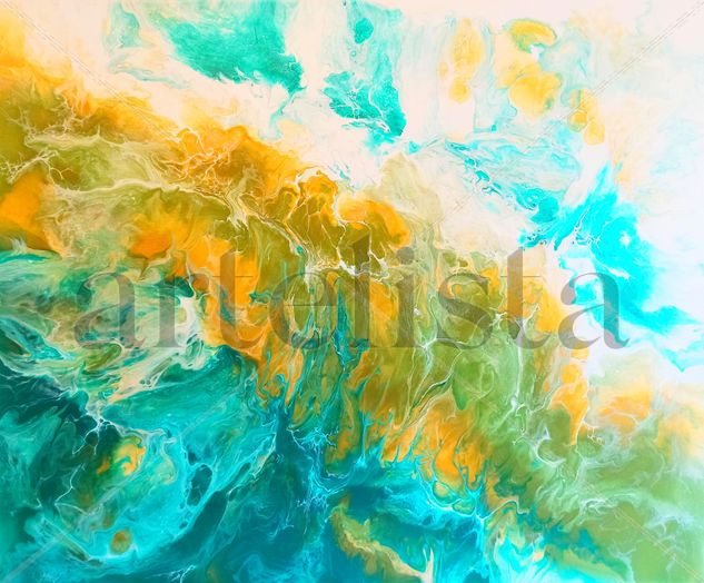 AQUA BRAVA Mixed media Canvas Marine Painting