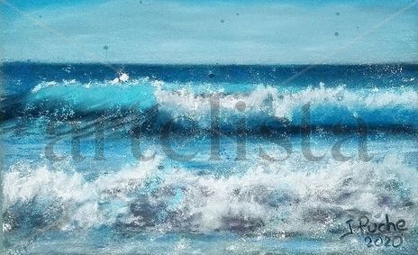 Olas y espuma en la...